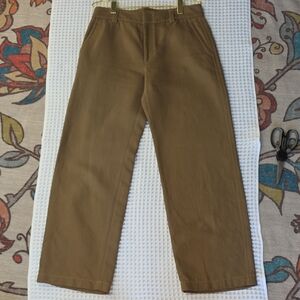 Vince Women's Tan Wide Leg Cotton Linen Chino Pants Size 10